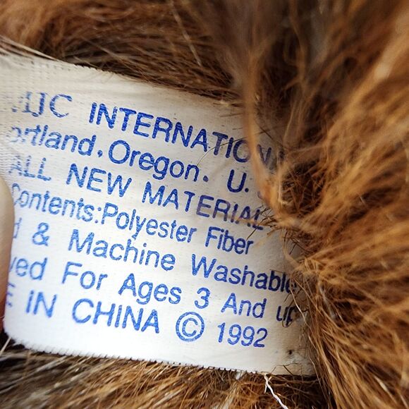 Vtg 1992 Floppy Brown Bear Laying Down Plush Stuffed Toy 13" MJC International - Picture 10 of 11